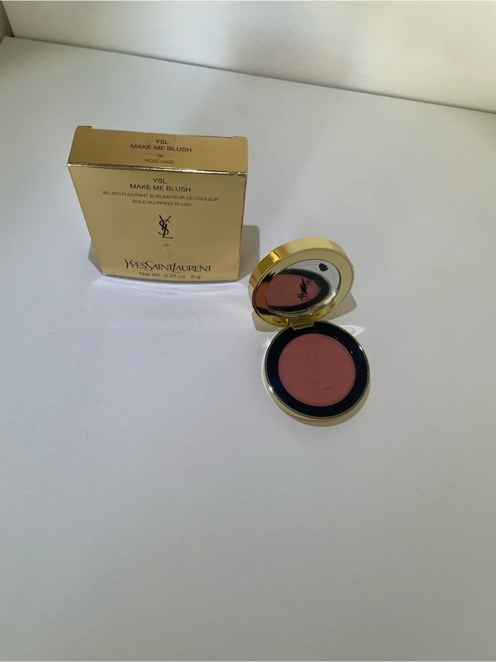 Yves Saint Laurent Make Me Blush Cream Blusher — Rose Mauve Pink with Gold Case